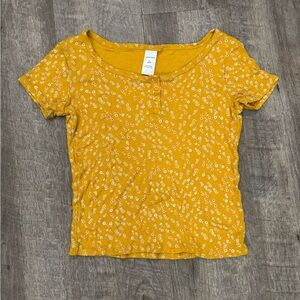 NWOT Mini Floral Ribbed Girls Tee Nordstrom Sz 10/12